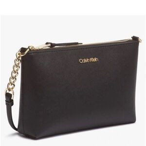 Calvin Klein Black Crossbody Bag with Gold Chain